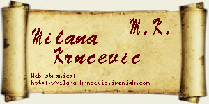 Milana Krnčević vizit kartica